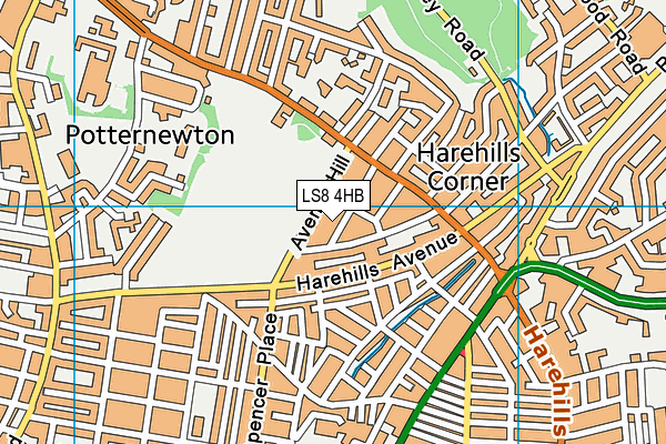 LS8 4HB map - OS VectorMap District (Ordnance Survey) LS8 4HB map - OS VectorMap District (Ordnance Survey)