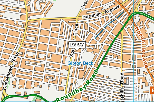 LS8 5AY map - OS VectorMap District (Ordnance Survey) LS8 5AY map - OS VectorMap District (Ordnance Survey)