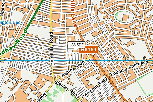 LS8 5DE map - OS VectorMap District (Ordnance Survey) LS8 5DE map - OS VectorMap District (Ordnance Survey)