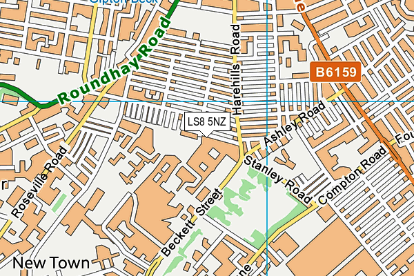 LS8 5NZ map - OS VectorMap District (Ordnance Survey) LS8 5NZ map - OS VectorMap District (Ordnance Survey)
