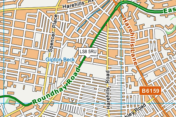 LS8 5RU map - OS VectorMap District (Ordnance Survey) LS8 5RU map - OS VectorMap District (Ordnance Survey)