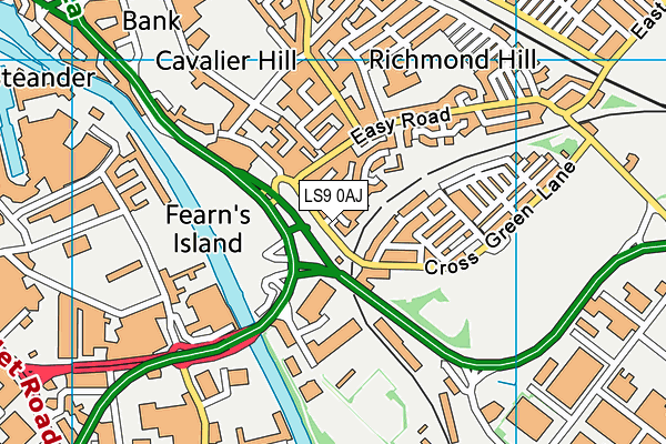 LS9 0AJ map - OS VectorMap District (Ordnance Survey) LS9 0AJ map - OS VectorMap District (Ordnance Survey)
