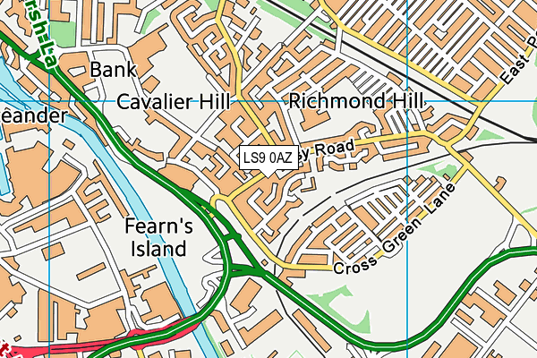 LS9 0AZ map - OS VectorMap District (Ordnance Survey) LS9 0AZ map - OS VectorMap District (Ordnance Survey)