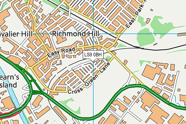 LS9 0BH map - OS VectorMap District (Ordnance Survey)