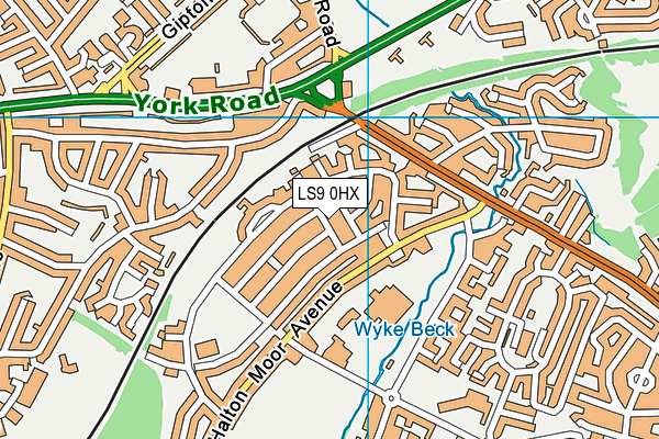 LS9 0HX map - OS VectorMap District (Ordnance Survey) LS9 0HX map - OS VectorMap District (Ordnance Survey)