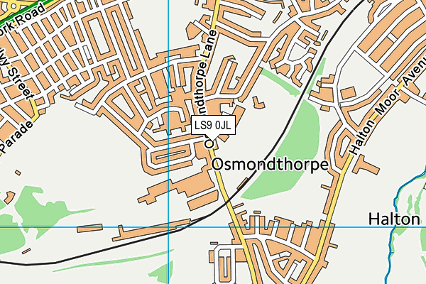 LS9 0JL map - OS VectorMap District (Ordnance Survey) LS9 0JL map - OS VectorMap District (Ordnance Survey)