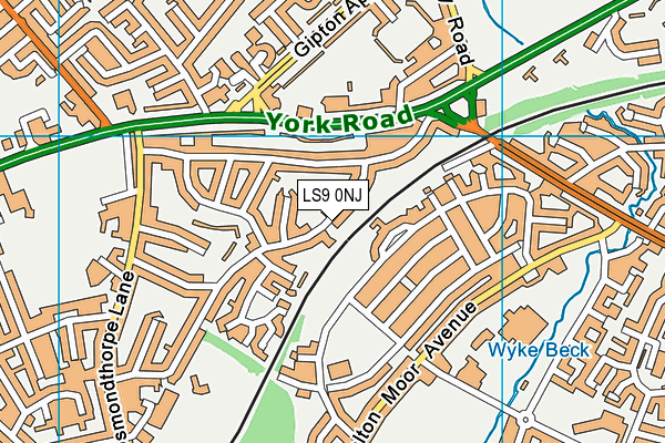LS9 0NJ map - OS VectorMap District (Ordnance Survey) LS9 0NJ map - OS VectorMap District (Ordnance Survey)