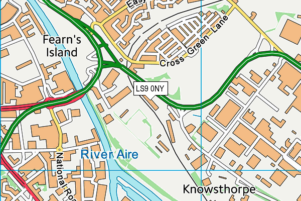 LS9 0NY map - OS VectorMap District (Ordnance Survey)