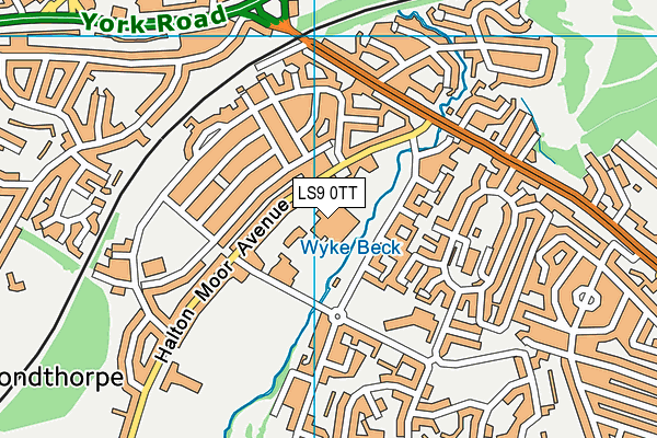LS9 0TT map - OS VectorMap District (Ordnance Survey) LS9 0TT map - OS VectorMap District (Ordnance Survey)