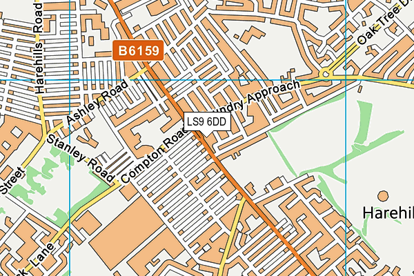 LS9 6DD map - OS VectorMap District (Ordnance Survey) LS9 6DD map - OS VectorMap District (Ordnance Survey)