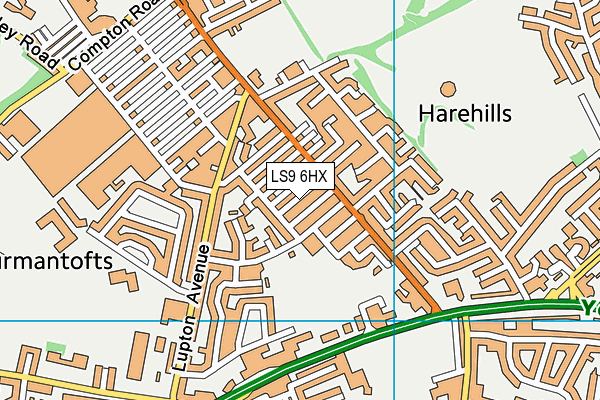 LS9 6HX map - OS VectorMap District (Ordnance Survey) LS9 6HX map - OS VectorMap District (Ordnance Survey)