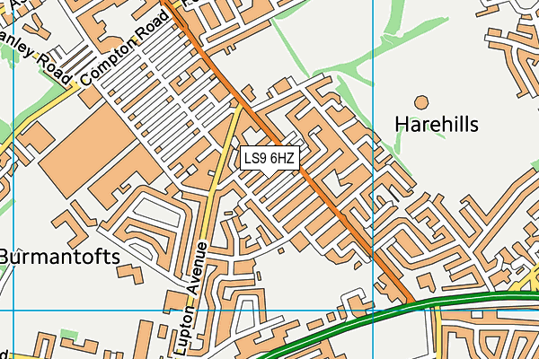 LS9 6HZ map - OS VectorMap District (Ordnance Survey) LS9 6HZ map - OS VectorMap District (Ordnance Survey)