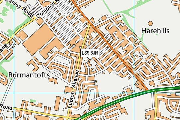 LS9 6JR map - OS VectorMap District (Ordnance Survey) LS9 6JR map - OS VectorMap District (Ordnance Survey)