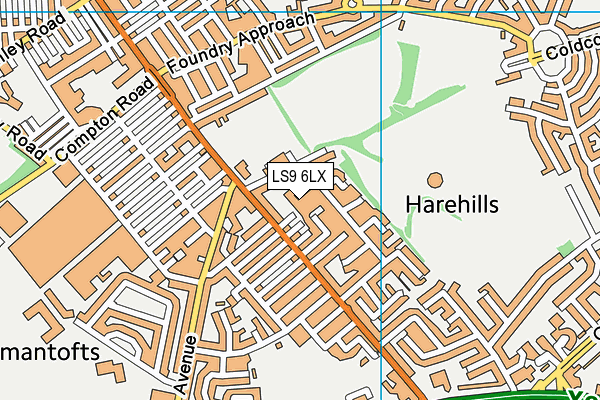LS9 6LX map - OS VectorMap District (Ordnance Survey) LS9 6LX map - OS VectorMap District (Ordnance Survey)
