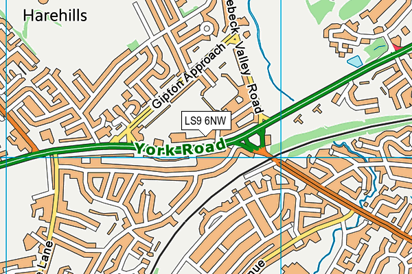 LS9 6NW map - OS VectorMap District (Ordnance Survey) LS9 6NW map - OS VectorMap District (Ordnance Survey)