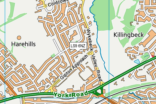 LS9 6NZ map - OS VectorMap District (Ordnance Survey) LS9 6NZ map - OS VectorMap District (Ordnance Survey)