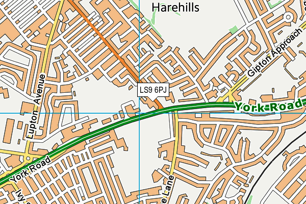 LS9 6PJ map - OS VectorMap District (Ordnance Survey) LS9 6PJ map - OS VectorMap District (Ordnance Survey)