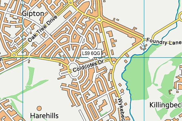 LS9 6QG map - OS VectorMap District (Ordnance Survey) LS9 6QG map - OS VectorMap District (Ordnance Survey)