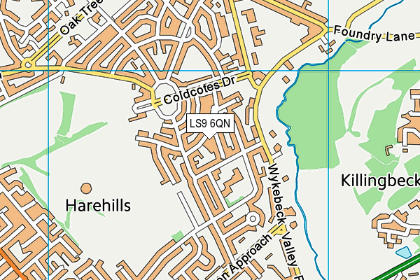 LS9 6QN map - OS VectorMap District (Ordnance Survey)