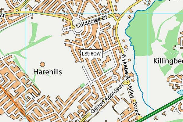 LS9 6QW map - OS VectorMap District (Ordnance Survey) LS9 6QW map - OS VectorMap District (Ordnance Survey)