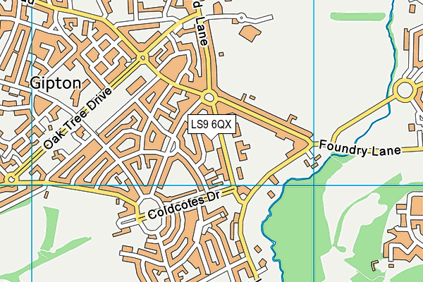 LS9 6QX map - OS VectorMap District (Ordnance Survey)