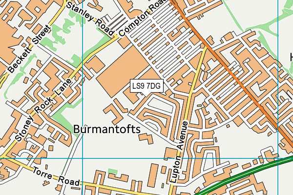LS9 7DG map - OS VectorMap District (Ordnance Survey) LS9 7DG map - OS VectorMap District (Ordnance Survey)