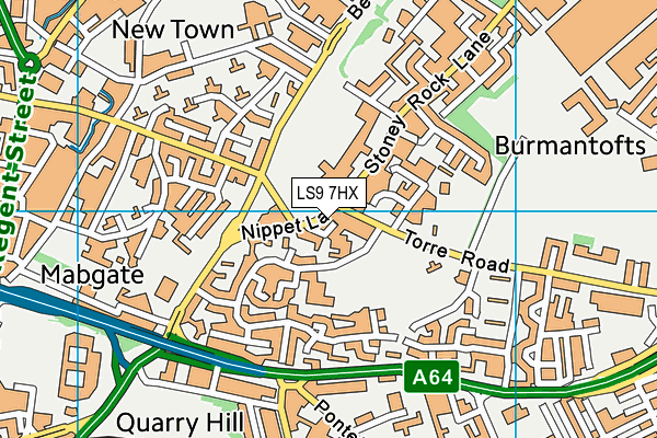 LS9 7HX map - OS VectorMap District (Ordnance Survey) LS9 7HX map - OS VectorMap District (Ordnance Survey)