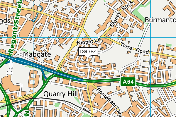 LS9 7PZ map - OS VectorMap District (Ordnance Survey) LS9 7PZ map - OS VectorMap District (Ordnance Survey)
