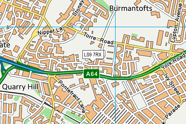 LS9 7RX map - OS VectorMap District (Ordnance Survey) LS9 7RX map - OS VectorMap District (Ordnance Survey)