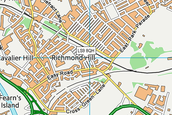 LS9 8QH map - OS VectorMap District (Ordnance Survey) LS9 8QH map - OS VectorMap District (Ordnance Survey)