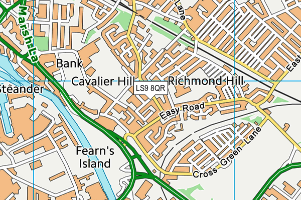 LS9 8QR map - OS VectorMap District (Ordnance Survey)