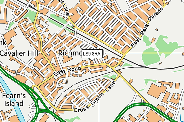 LS9 8RA map - OS VectorMap District (Ordnance Survey) LS9 8RA map - OS VectorMap District (Ordnance Survey)