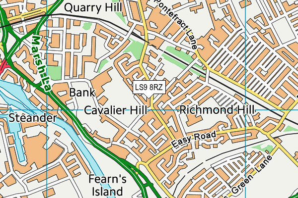LS9 8RZ map - OS VectorMap District (Ordnance Survey)
