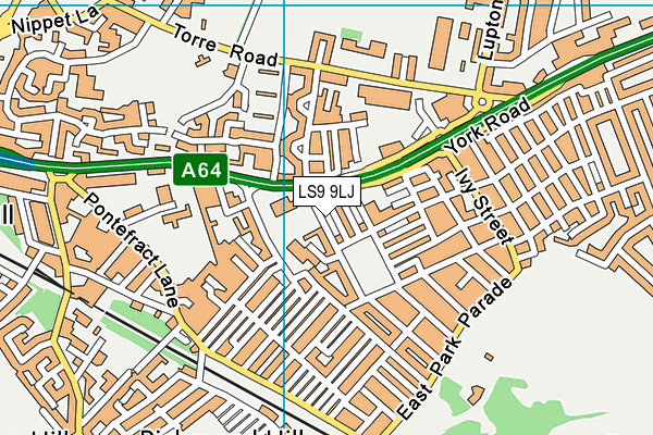 LS9 9LJ map - OS VectorMap District (Ordnance Survey) LS9 9LJ map - OS VectorMap District (Ordnance Survey)
