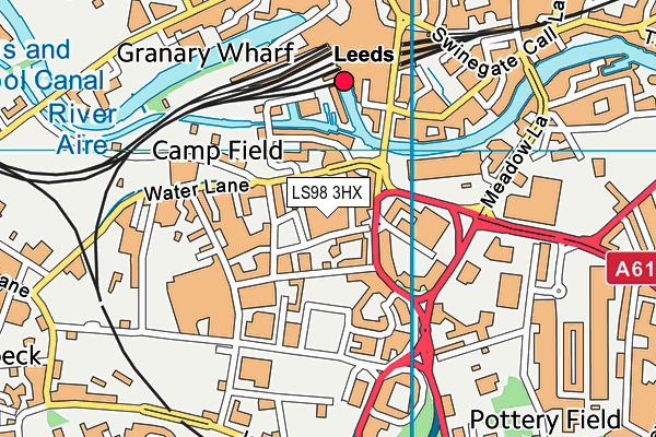 LS98 3HX map - OS VectorMap District (Ordnance Survey) LS98 3HX map - OS VectorMap District (Ordnance Survey)
