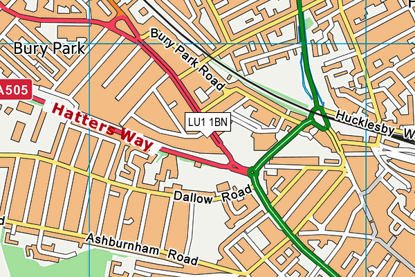 LU1 1BN map - OS VectorMap District (Ordnance Survey) LU1 1BN map - OS VectorMap District (Ordnance Survey)