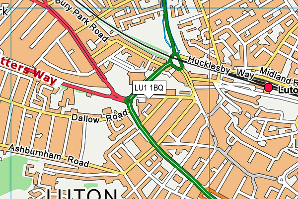 LU1 1BQ map - OS VectorMap District (Ordnance Survey) LU1 1BQ map - OS VectorMap District (Ordnance Survey)