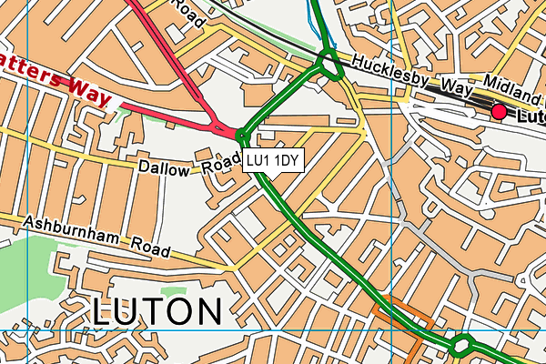LU1 1DY map - OS VectorMap District (Ordnance Survey) LU1 1DY map - OS VectorMap District (Ordnance Survey)