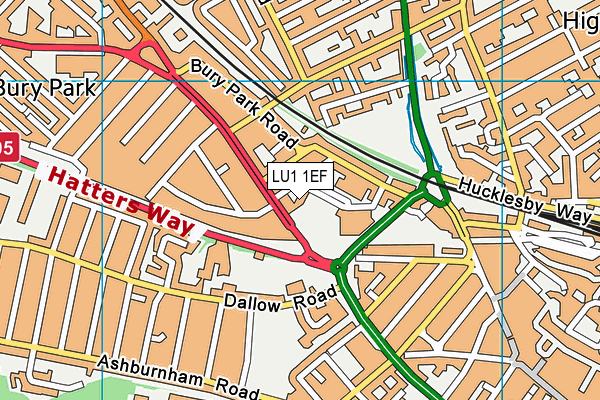 LU1 1EF map - OS VectorMap District (Ordnance Survey) LU1 1EF map - OS VectorMap District (Ordnance Survey)
