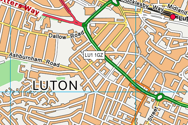 LU1 1GZ map - OS VectorMap District (Ordnance Survey) LU1 1GZ map - OS VectorMap District (Ordnance Survey)