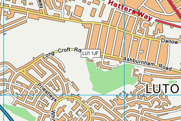 LU1 1JF map - OS VectorMap District (Ordnance Survey) LU1 1JF map - OS VectorMap District (Ordnance Survey)