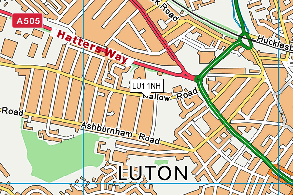 LU1 1NH map - OS VectorMap District (Ordnance Survey)