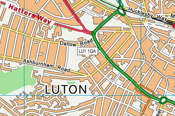 LU1 1QA map - OS VectorMap District (Ordnance Survey) LU1 1QA map - OS VectorMap District (Ordnance Survey)
