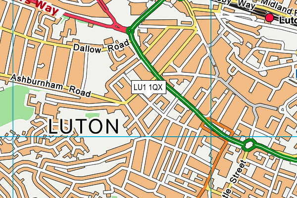LU1 1QX map - OS VectorMap District (Ordnance Survey)