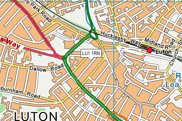 LU1 1RN map - OS VectorMap District (Ordnance Survey) LU1 1RN map - OS VectorMap District (Ordnance Survey)