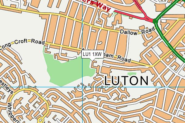 LU1 1XW map - OS VectorMap District (Ordnance Survey) LU1 1XW map - OS VectorMap District (Ordnance Survey)