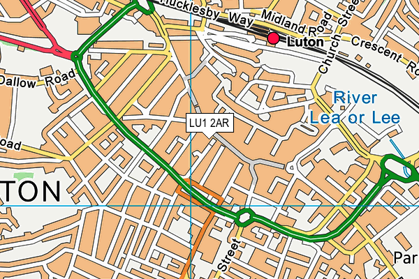 LU1 2AR map - OS VectorMap District (Ordnance Survey)
