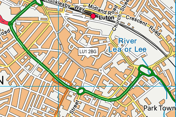 LU1 2BG map - OS VectorMap District (Ordnance Survey) LU1 2BG map - OS VectorMap District (Ordnance Survey)
