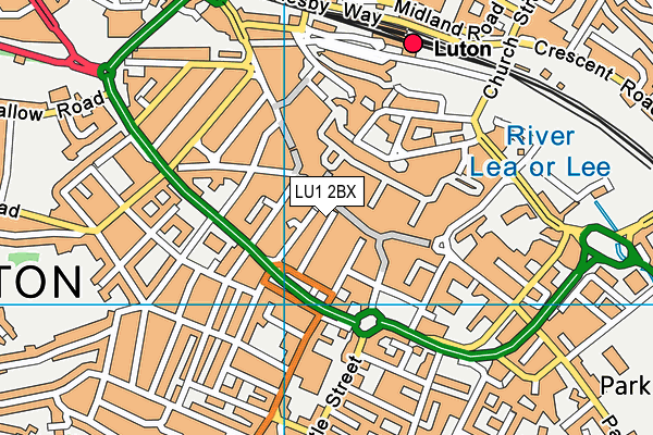 LU1 2BX map - OS VectorMap District (Ordnance Survey) LU1 2BX map - OS VectorMap District (Ordnance Survey)