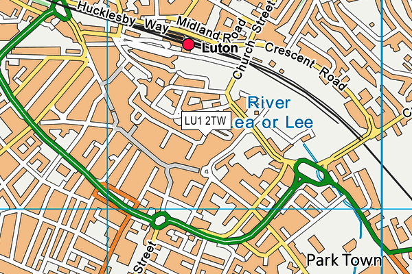 LU1 2TW map - OS VectorMap District (Ordnance Survey) LU1 2TW map - OS VectorMap District (Ordnance Survey)